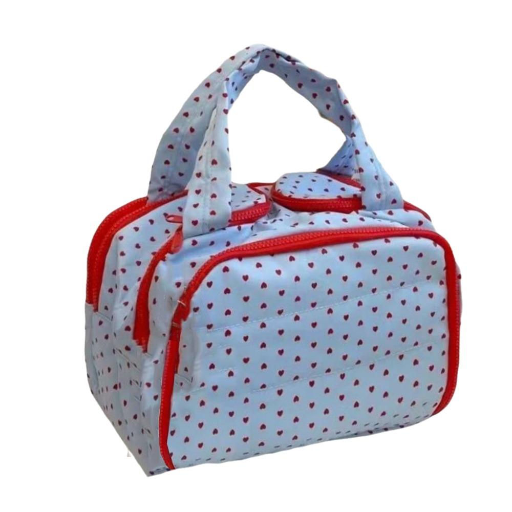 Zipper Closure Cosmetic Handbag Multipocket Design Portable Makeup Pouch Shower Organizer