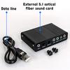 External Sound Card Optical Fiber USB 5.1 HD for Desktop Laptop Blue
