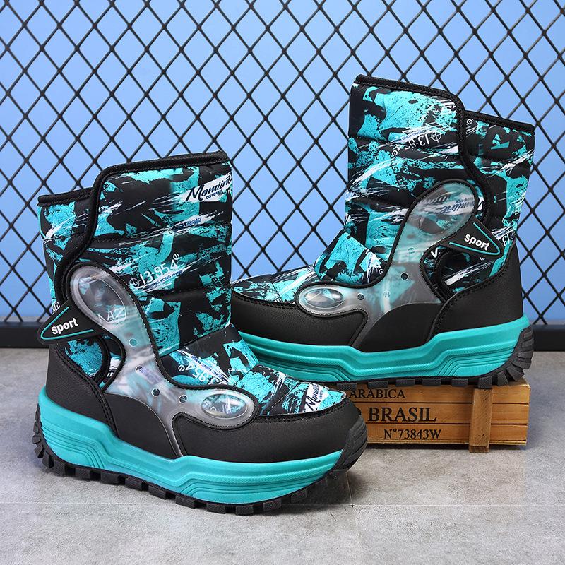 Children's Snow Boots Classmates New Velvet Thickened Warm Outdoor Claw High Boots Velcro Casual Shoes