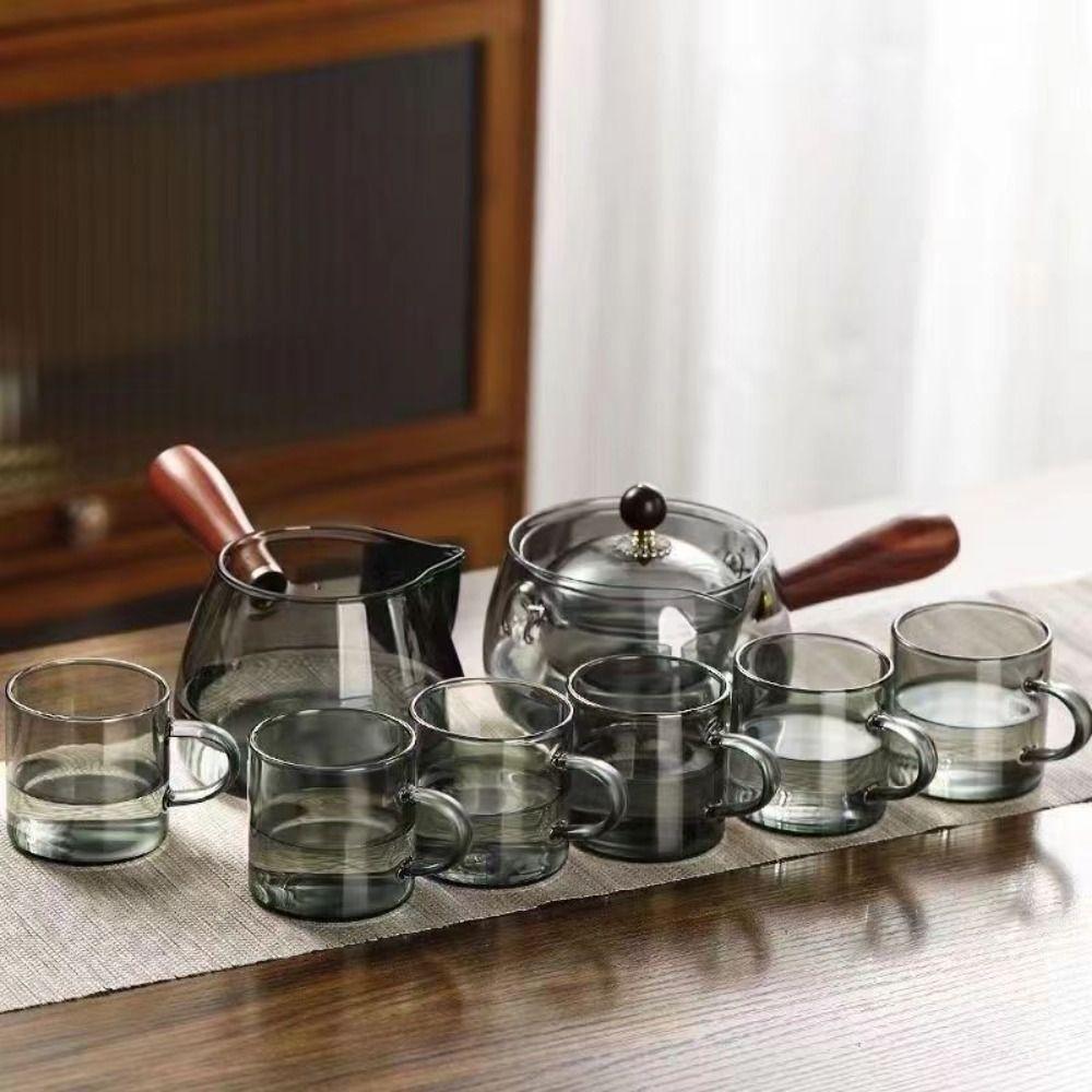 Heat Resistant 360 Degree Rotating Teapot Glass Brewing Teapot Multi-purpose Boiling Teapot  Home