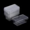 10Pcs Transparent Dessert Box With Lids Plastic Hinged Takeout Containers Food Packaging Boxes For Cakes Cookies Salad Food