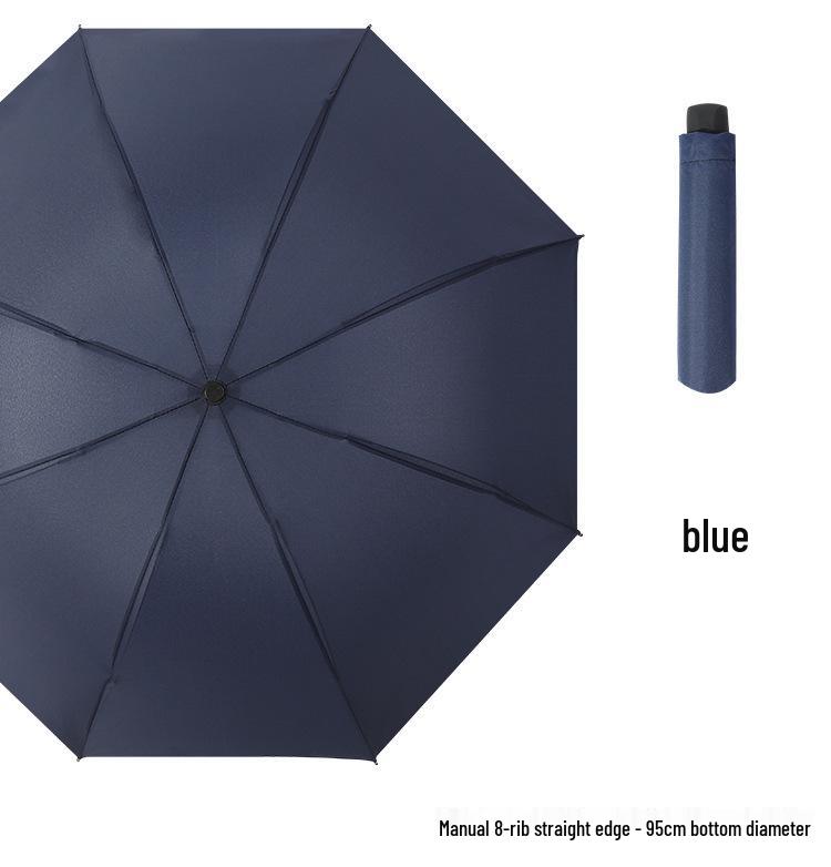 Twelve-Bone Extra-Large Dual-Use Manual Umbrella with Black Glue Sunscreen