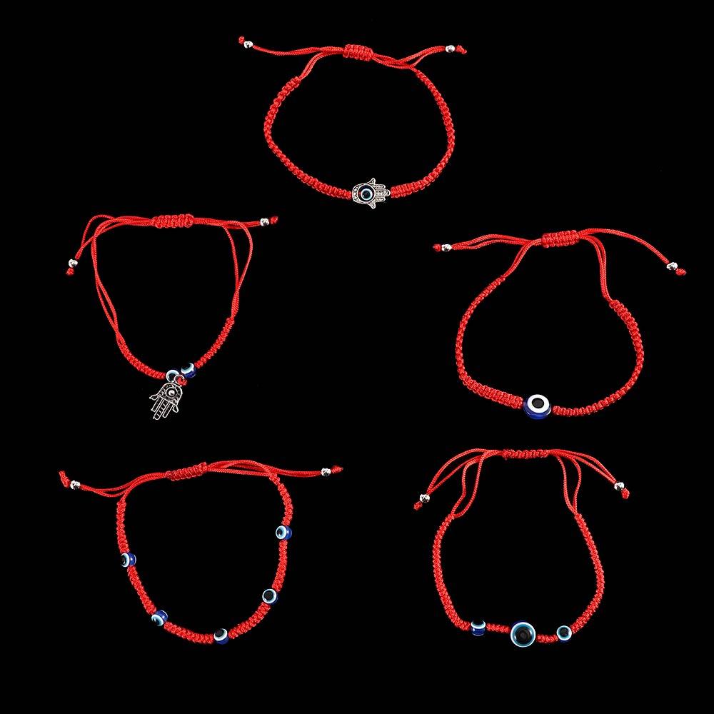 Red Thread Demon Eye Hand Braided Beads String Bracelets Jewelry Fashion Accessories Bangles