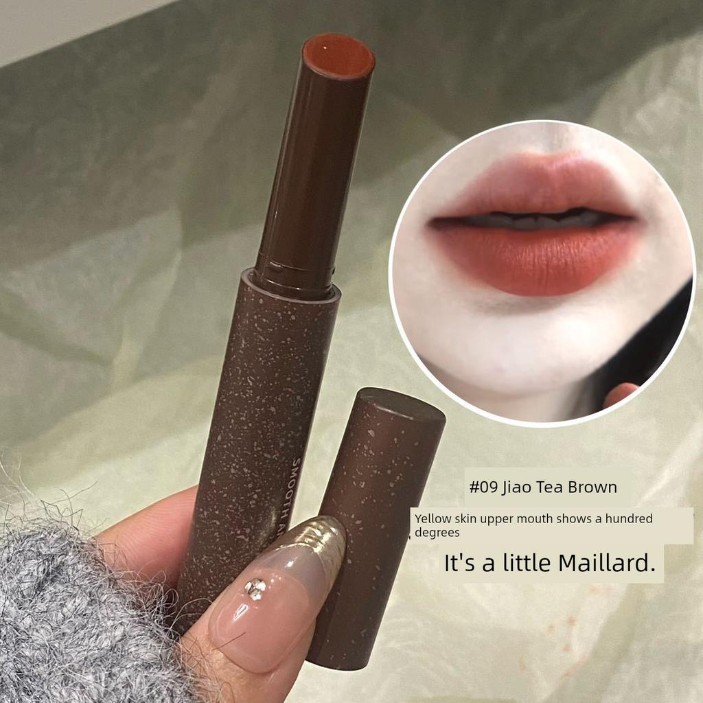 Pretty Cool! Press-Type Lipstick Pen, Matte Smooth Lipstick, Cool Low-Saturation Gray Pink Solid Clay