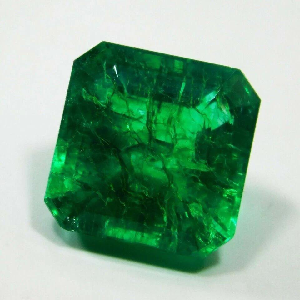 Natural Colombian Green Emerald Square Cut 11 Ct AAA Certified Loose Gemstone