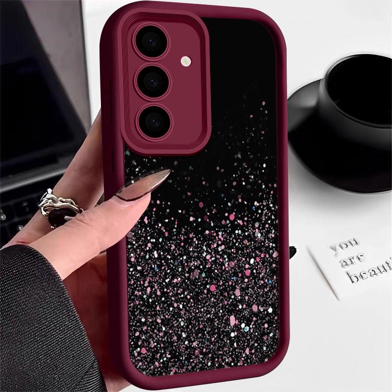 Защитный чехол для объектива Samsung S25 S24 S22 Ultra Plus S23 S21 S20 Fe A55 A54 A53 A52 A35 A34 A15 A14 5g Sequin противоударный силиконовый мягкий чехол