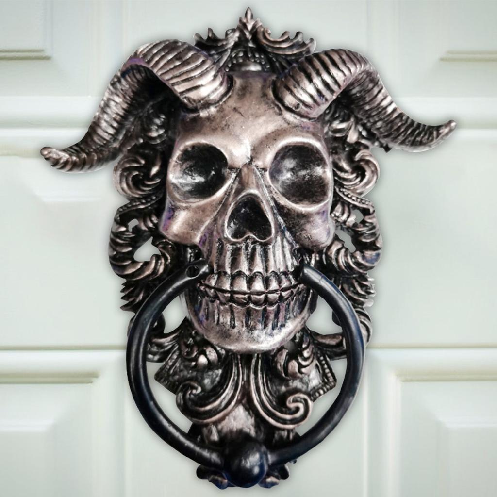 Horned-God  Hanging Door Knocker Heavy Duty Gothic Doorknocker Wall Decor