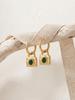 Zircon Inlaid Cross Lock Earrings - Stylish, Versatile Stainless Steel Pendant
