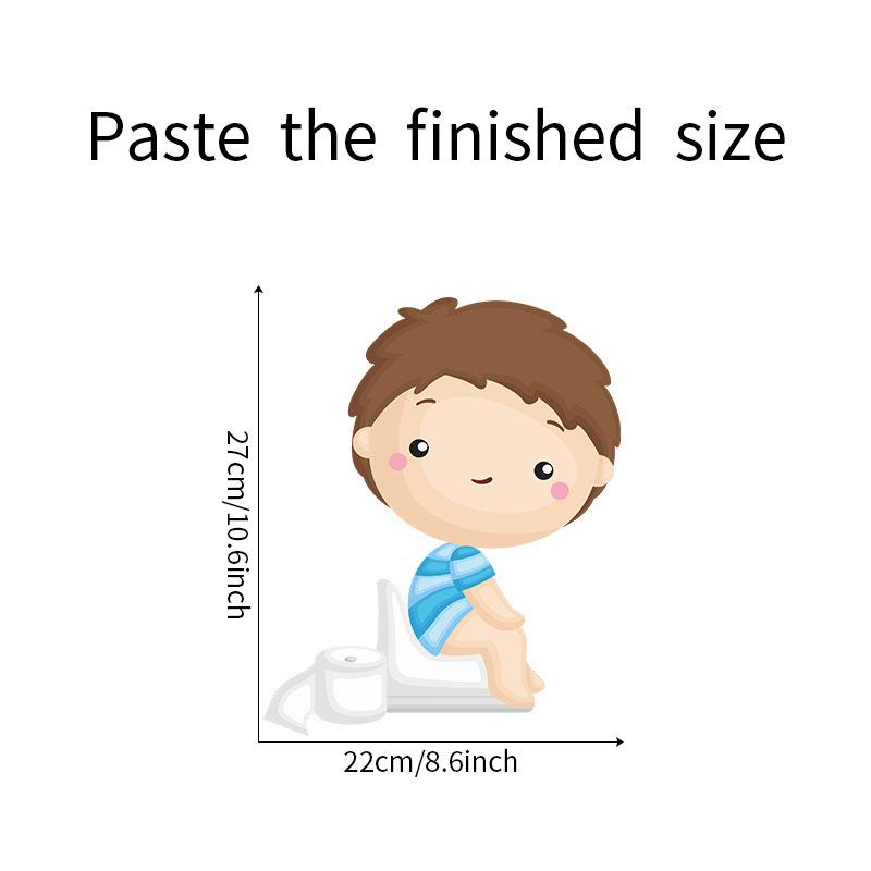 Мультяшная наклейка на сиденье унитаза для приучения к горшку, мальчик, для детского сада, детской комнаты, съемная, самоклеящаяся декаль