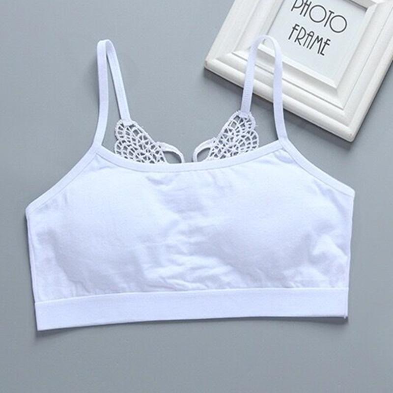 Тренировочный бюстгальтер для девочек, нижнее белье для подростков, дышащий мягкий жилет для подростков 8-16 лет