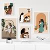 Беременная женщина, мать, девочка, абстрактная настенная живопись на холсте, плакаты на скандинавскую тему и принты, настенные панно для декора гостиной