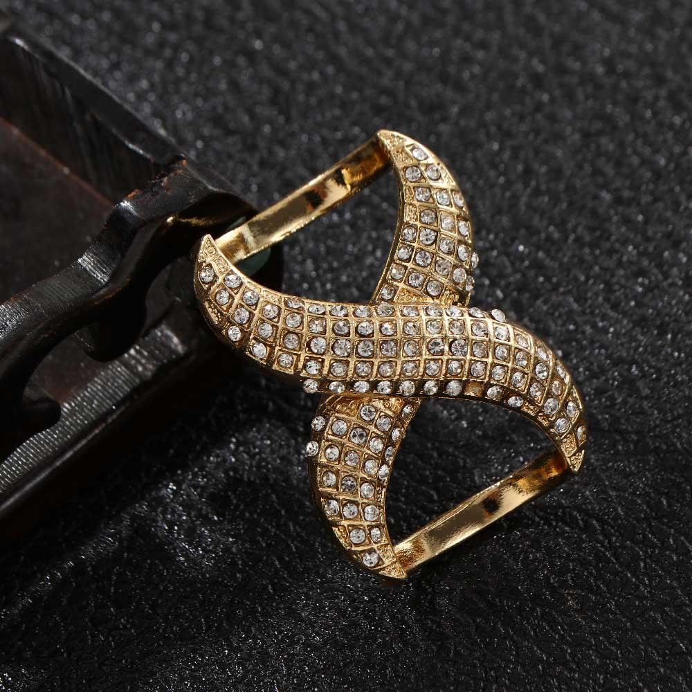 Classic Silk Scarf  Buckle Fastener X Shape Shawl Ring Clip Fashion Accessories Jewelry Brooch Pins