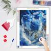 DIY Diamond Painting Cross Stitch Blue Ice Rose Full Round Diamond Art Embroidery Needlework Home Decor 30x40cm/12x16inch