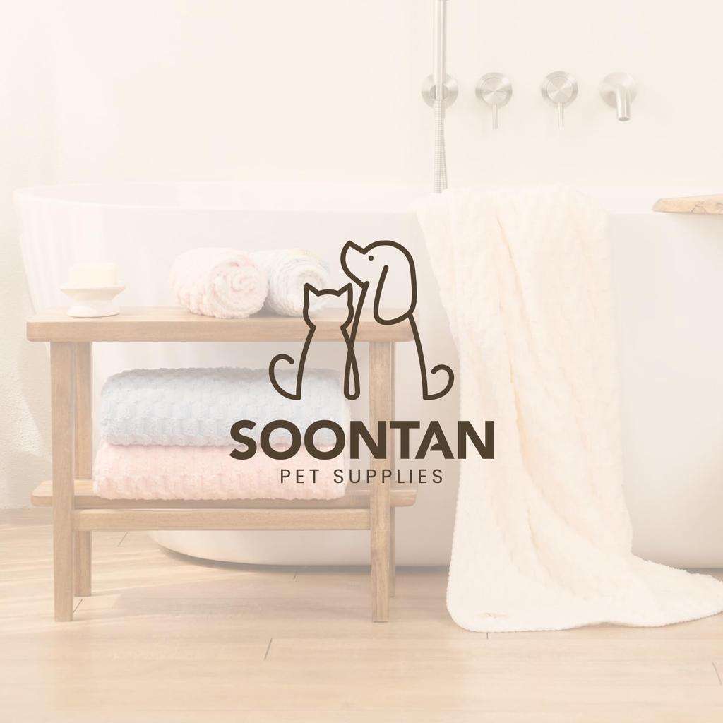 SOONTAN Cloud Pet Towel for Dogs and Set of 2 Super Absorbent Thick Microfiber Quick Drying 35cm X 75cm 70cm X 140cm Cats, - (Small), (Large) (Yellow)