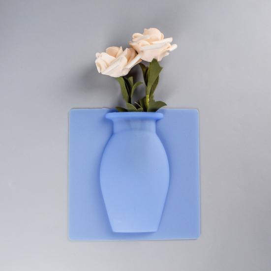3/6Pcs Wall Mount Silicone Vase Reusable Self-Adhesive Home Office Indoor Refrigerator Window