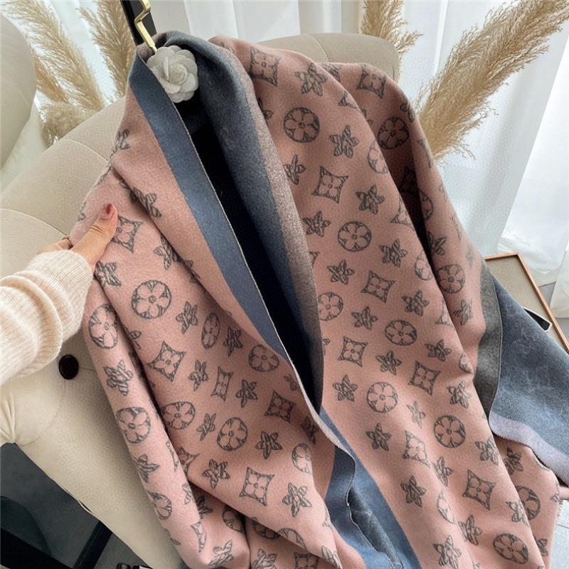 Winter Imitation Cashmere Scarf Women's Autumn and Winter Long Outer Air Conditioner Shawl Double-sided Warm Scarf