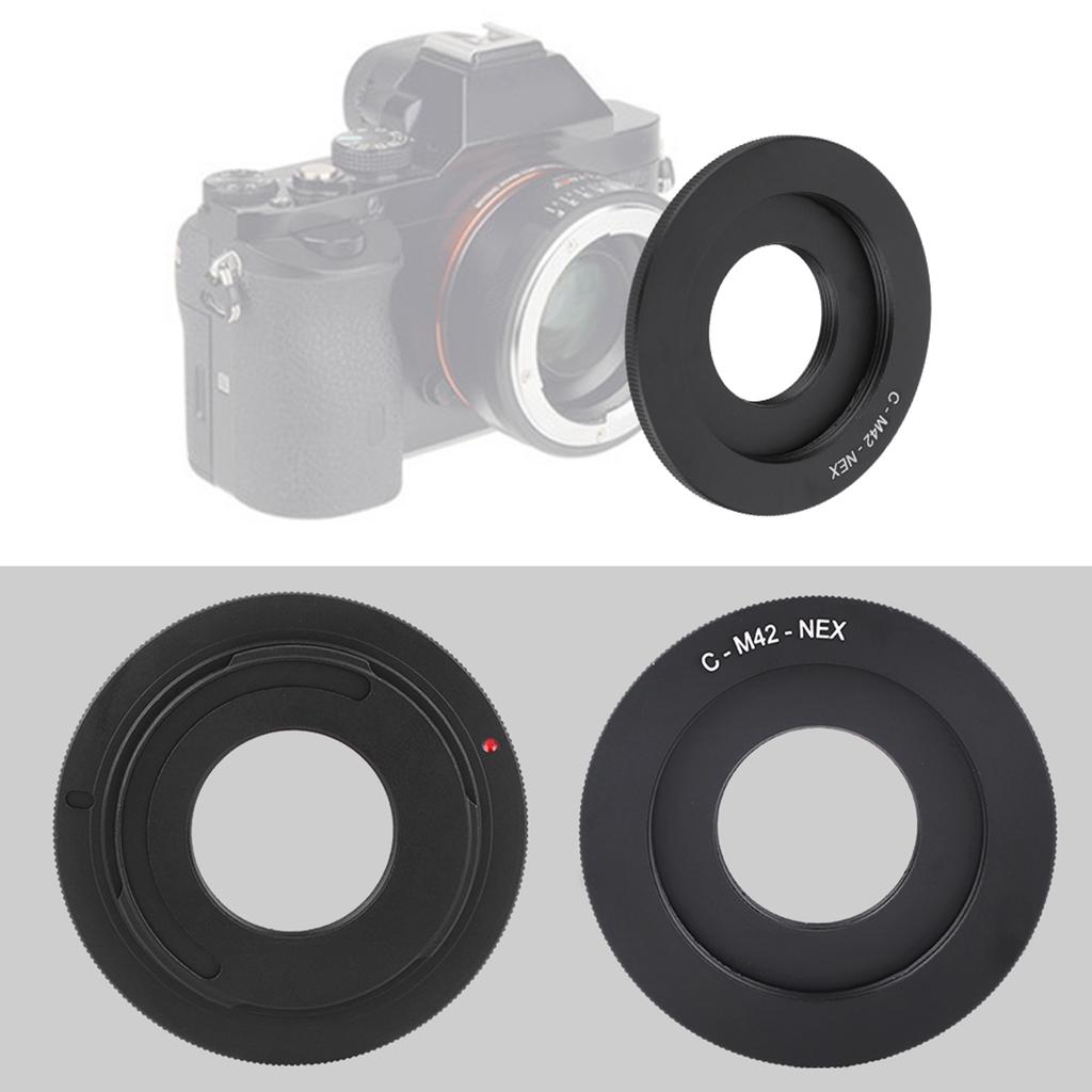 M42 C NEX Black Aluminium Alloy Lens Adapter Ring for M42 C Mount Camera Lens to for Sony NEX Mount Camera