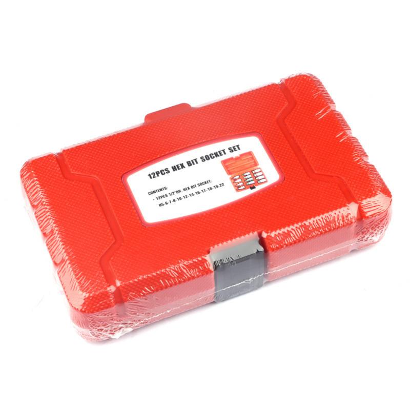 12 шт. 1/2 "Профессиональный набор ударных шестигранных бит H5 H6 H7 H8 H10 H12 H14 H16 H17 H18 H19 H22