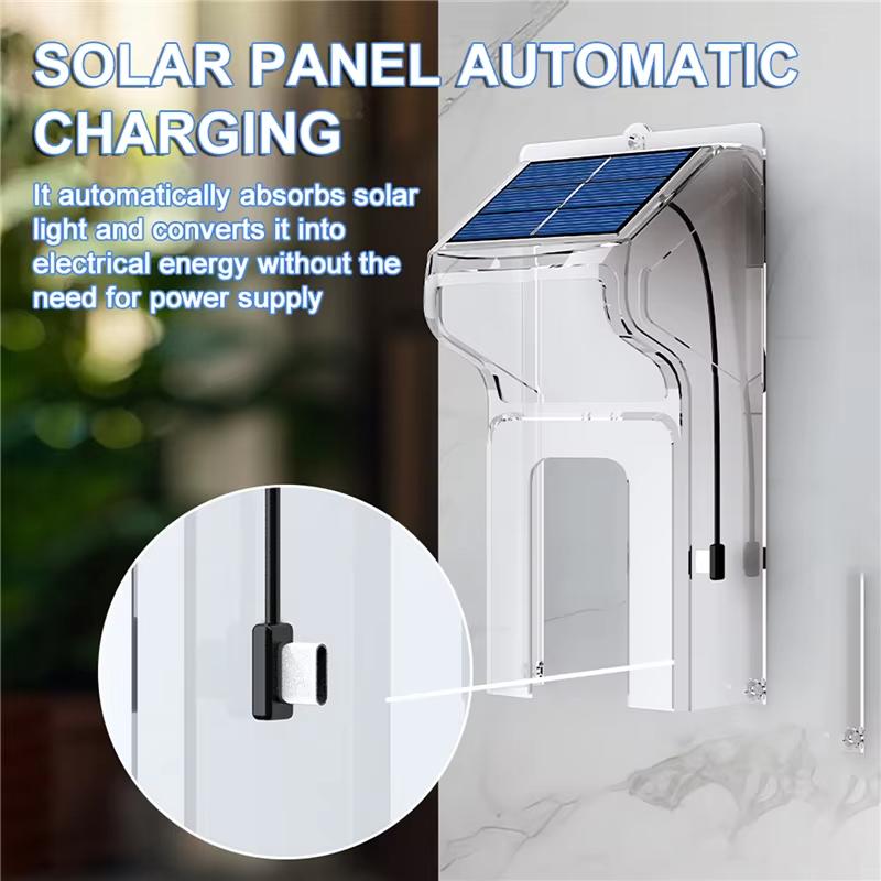 Solar Powered HD Wireless Video Doorbell Infrared Night Vision Intelligent Motion Detection Two Way Intercom With Rain Cover