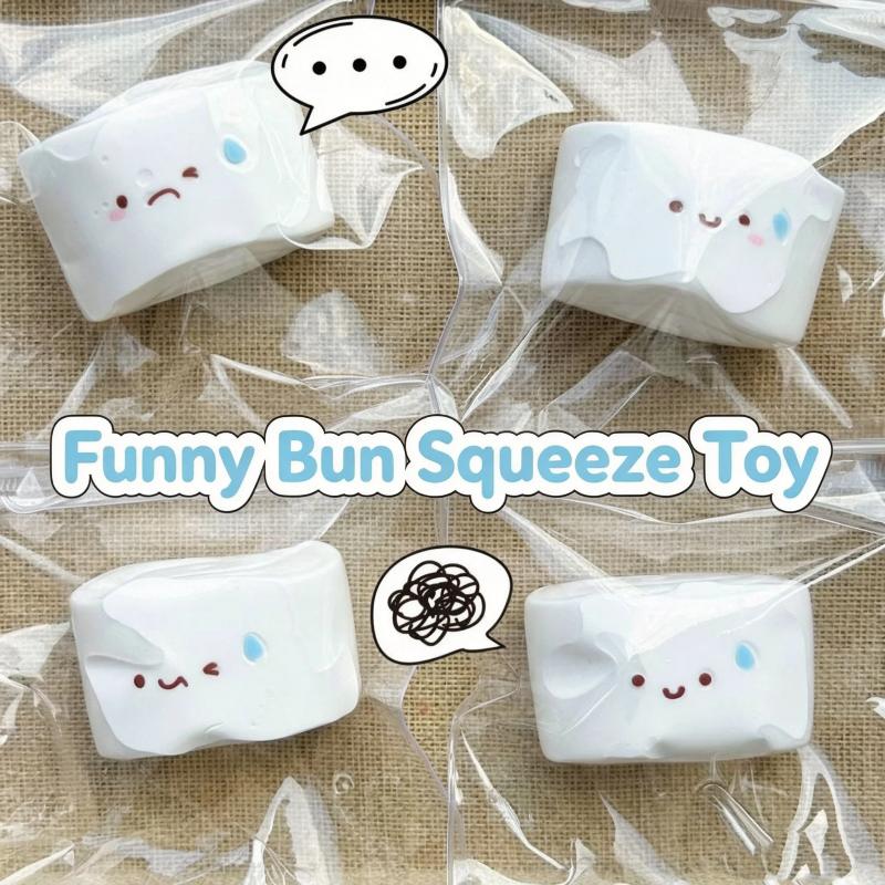 Comical Expression Steam Bun Squeeze Toy for De-stressing and Fun