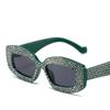 Новые модные солнцезащитные очки неправильной формы с кристаллами Y2K для женщин, винтажные квадратные элегантные солнцезащитные очки для мужчин, блестящие оттенки со стразами UV400
