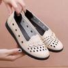 Новая обувь весенняя одинарная обувь нескользящая мягкая подошва полая кожаная обувь удобная плоская подошва обувь для пожилого человека с отверстиями обувь для женщины среднего возраста