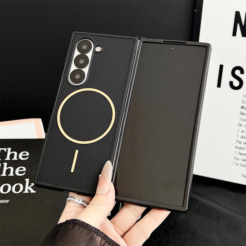 Non-Slip Lattice For Magsafe Magnetic Phone Case for Samsung Z Fold 7 6 5 zfold 4 3 Wireless Charging Protective Cover