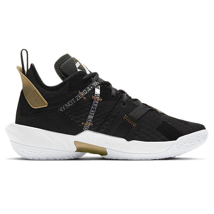 Air Jordan Why Not Zer0.4 PF Family Unisex Sneakers Black White Metallic-Gold CQ4231-001