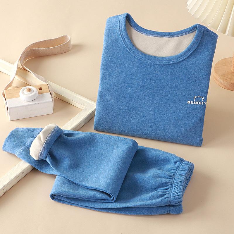 Комплект детского нижнего белья, теплое бархатное пальто, осенняя одежда для мальчиков, осенние брюки, пижамы для девочек, домашняя одежда