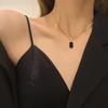 Square Necklace For Women Korean Style Black Geometric Pendant Necklace Collar Neck Chain Charm Jewelry Party Gift