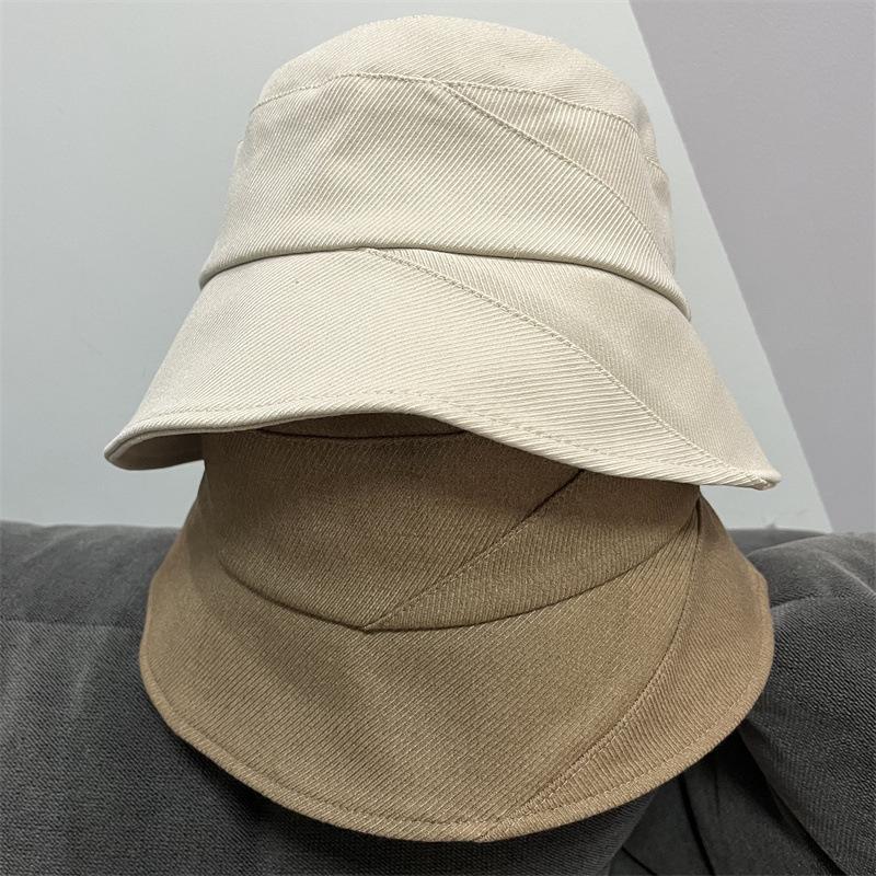 Solid Color Travel Versatile Basin Hat Spring and Autumn Day Show Face Small Personality Cloth Hat Sunshade Fisherman Hat Children Tide Versatile
