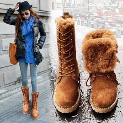 Ботинки для снега из натуральной кожи и меха, женская подошва из натуральной кожи, осенние и зимние ботинки, теплая и мягкая толстая хлопковая обувь больших размеров