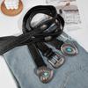 Korean Style Wide Waistband Metal Buckle Y2K Girl Waistband Simple PU Leather Rivet Belt  Men