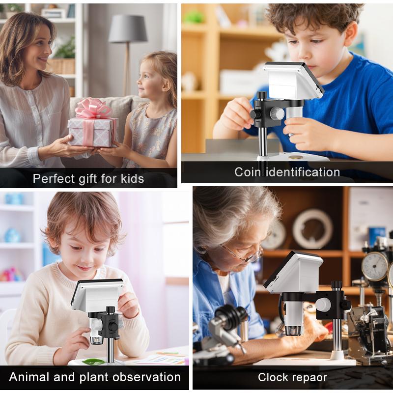 4,3-дюймовый цифровой микроскоп 1080P 50-1000x монетный микроскоп 2000 мАч паяльный микроскоп для ремонта электроники печатных плат ПК ноутбука