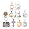 Ожерелье Hello Kitty со стразами Кавайное Sanrio Семейное Мультяшное Сердце Подвеска Аниме Аксессуар для Лучших Друзей Украшение