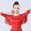 Tassel Modern Dance Top Women Square Dance Clothing Evening Dresses Gitba National Standard Ballroom Samba Latin Dance