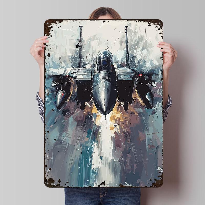 Реактивный взлет F-15 Eagle Печатные плакаты Настраиваемое настенное искусство Ретро Винтажные Металлические жестяные таблички для Дома Комнаты Декора Гаража Уютные
