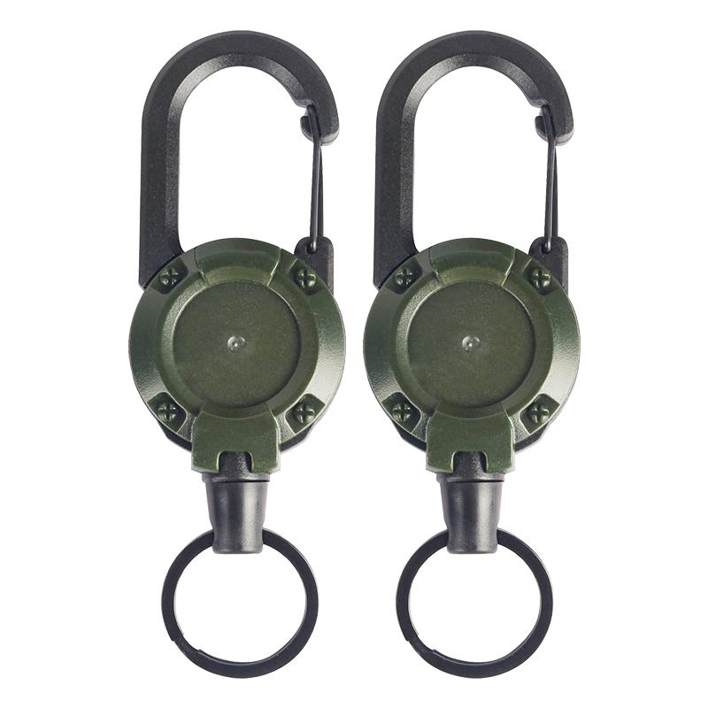 2 шт. Выдвижные брелоки для ключей Противоугонные Металлические Легко вытягивающиеся Веревка-пряжка Эластичный брелок Спортивный Выдвижной брелок
