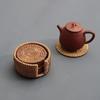 6Pcs Drink Coasters Set for Kungfu Tea Accessories Round Tableware Placemat Dish Mat Rattan Weave Cup Mat Pad Diameter 8cm
