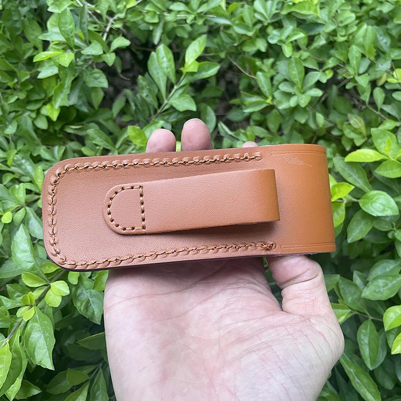 Держатель для складного ножа 15 см, тисненые ножны из воловьей кожи, чехол для карманного ножа, кожаный чехол, кобура для походного ножа, пряжка на ремне