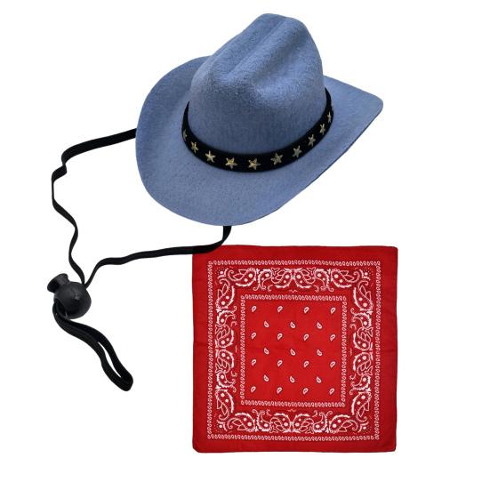 Костюм ковбоя для крыльца гуся, ковбойская шляпа в стиле вестерн с банданой, праздничный костюм гуся для 23-дюймовой/17-дюймовой цементной статуи гуся