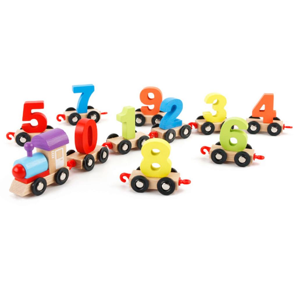 11 Sections Number Train Toy Early Educational Counting Number Train Building Blocks for Children
