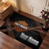 Harley-Davidson Personalized Crystal Velvet Carpet, Customized Name Text Soft Anti‑Slip Rug for Living Room Bedroom