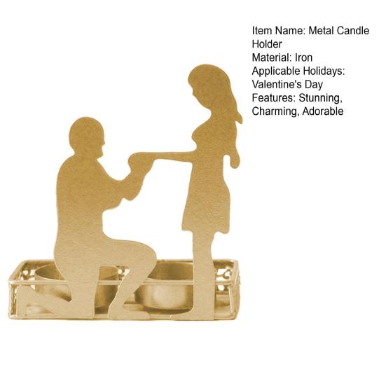 Yousheng Golden Couple Tealight Candle Holder Romantic Valentine's Day Dual Candlestick for Wedding Anniversaries Birthday Party Table Centerpiece