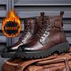 Top Quality Designer Vintage Cow Leather Men Snow Boots Business Genuine Leather Men Boots Lace Up Outdoor Motorcycle Boots