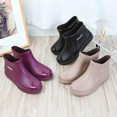 Женские женские ботинки дождевые ботинки женская мода верхняя одежда водная обувь женские хлопковые дождевые ботинки короткий голенище средний голенище водонепроницаемые и нескользящие ru