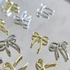 10Pcs Bow Deco Nail Art Charm 3D Silver/Gold Bowknot Ribbon Nail Decor Parts Diy Luxury Manicure Accessories