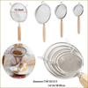 1/3pcs Kitchen Baking Steel Flour Sieve Kitchen Soy Milk Juice Filter Sieve Filter Oil Spoon Hand-held Binaural Mesh Colander