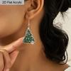 2D Flat Christmas Tree Earrings Acrylic Christmas Holiday Earrings Colourful Christmas Tree Drop Dangle Earrings for Christmas Jewelry Gifts for Women