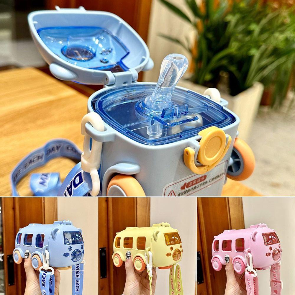 Outdoors Car Water Cup Large Capacity Bounce Straw Kettle School Bus Straw Cup Children